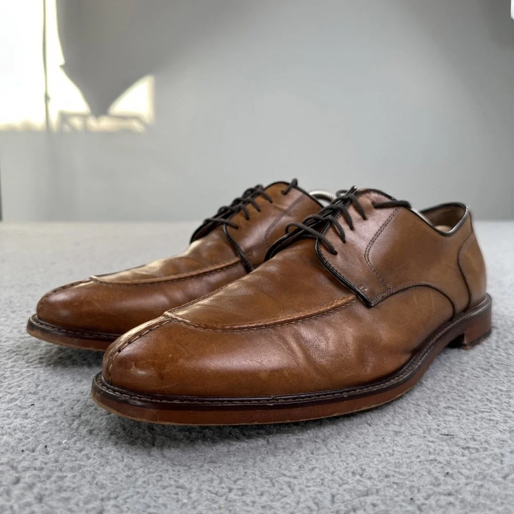Joseph Abboud Stevenson Split Toe Dress Shoes Men 11 Brown Italian Leather
